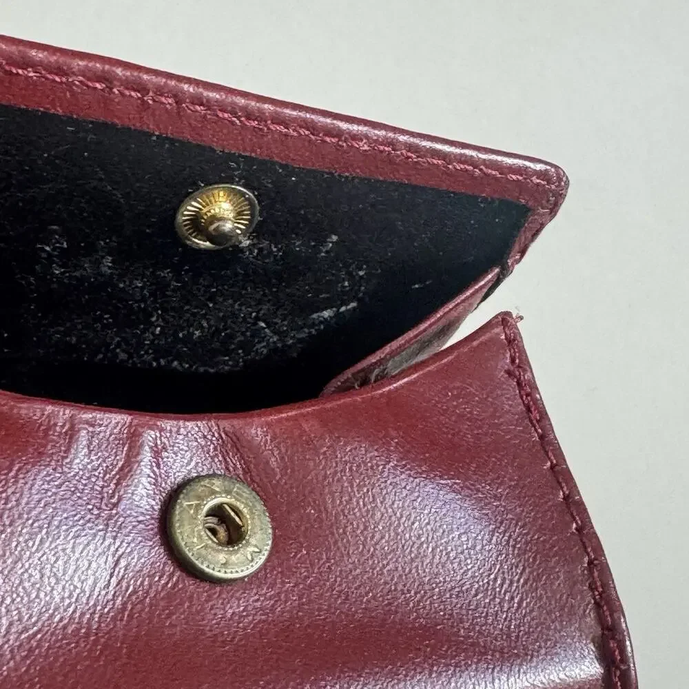 Christian Dior Tiny Red Leather Coin Wallet Purse Pouch Vintage